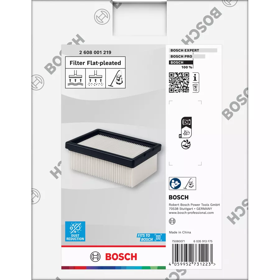 Filtre plissé E10 pour aspirateur BOSCH